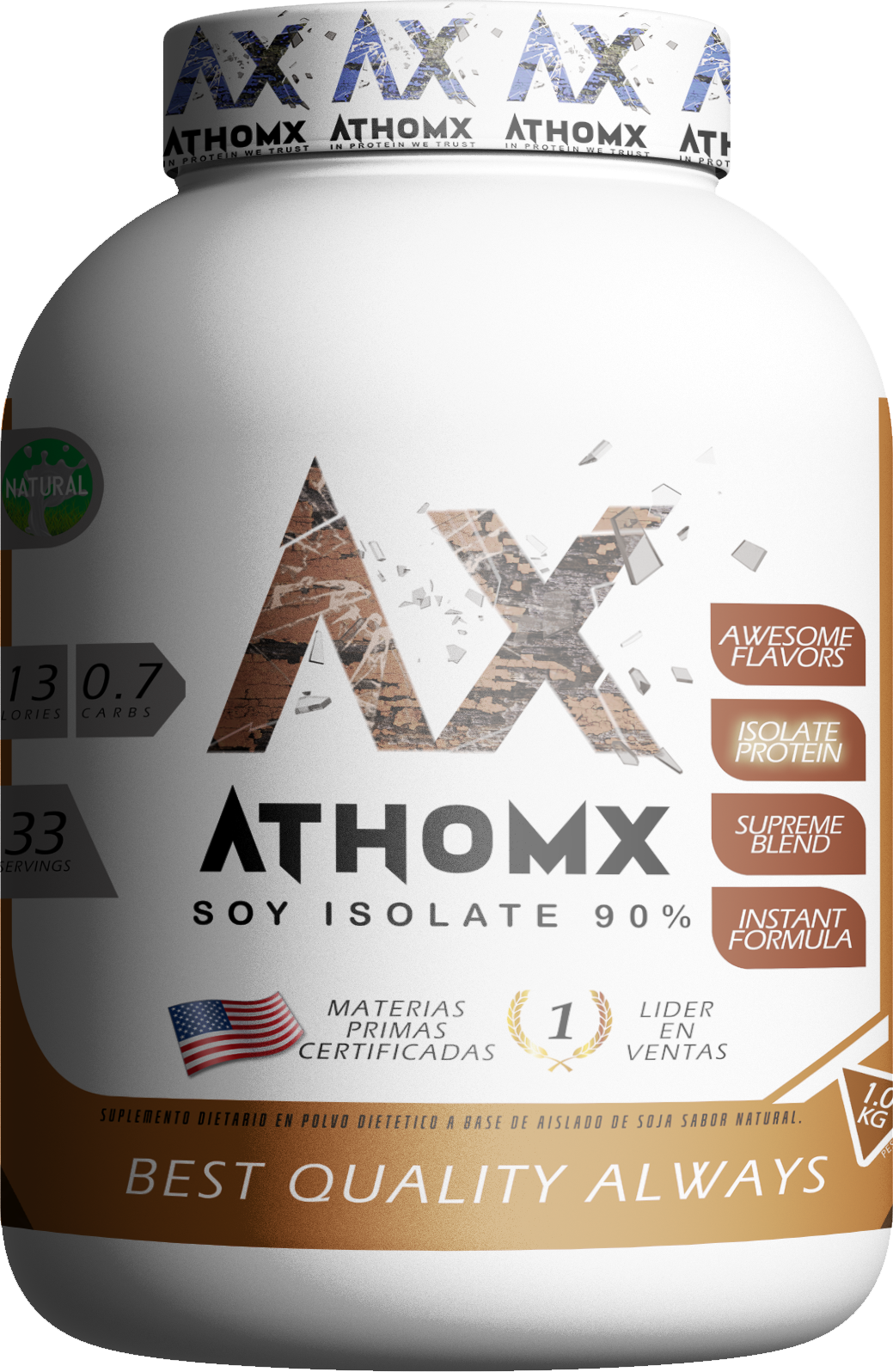 Proteìna de Soja Aislada AthomX 90% Sabores