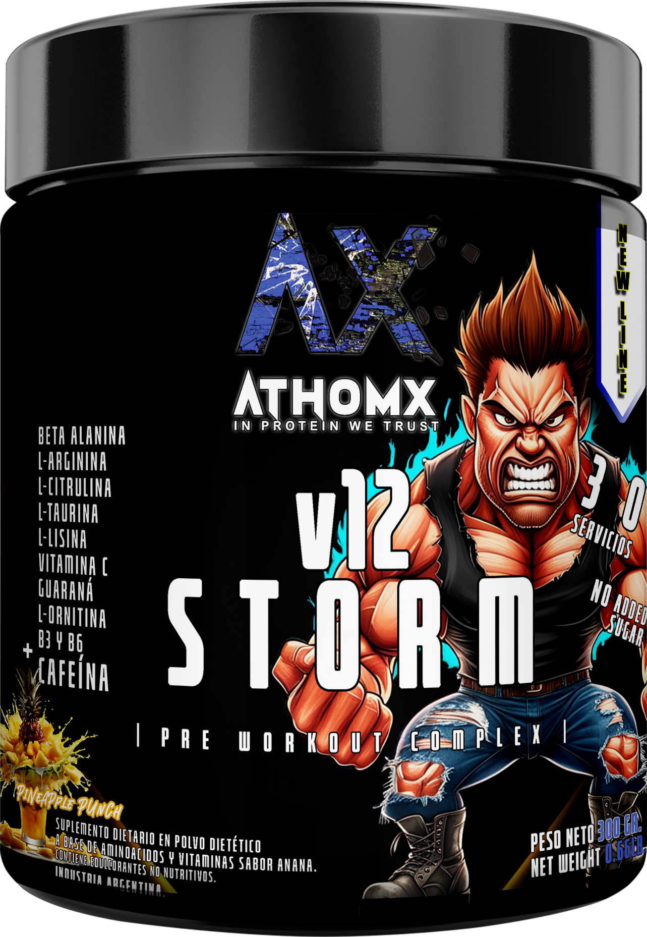 V12 Storm Pre Workout 300 Gr Pineapple Punch